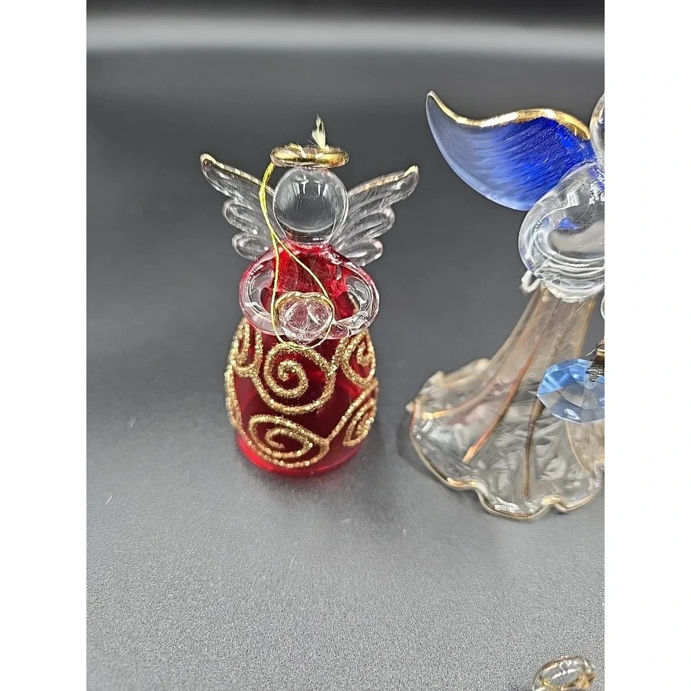 Christmas Angel Hand-crafted Glass Ornament Lot Of‎ 4 2.75